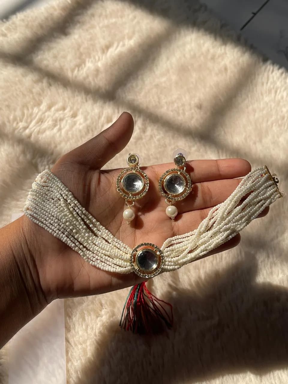 Elegant big Diamond-cut stone Choker Set