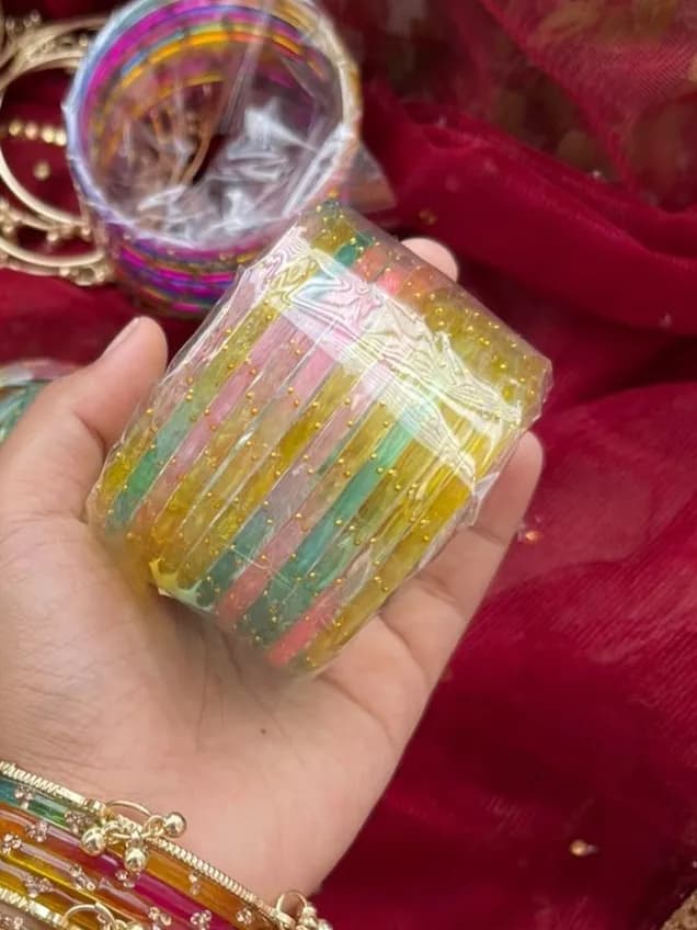 Authentic Indian "Rain Drop" Multi-Colored Churi (12-Piece Set)